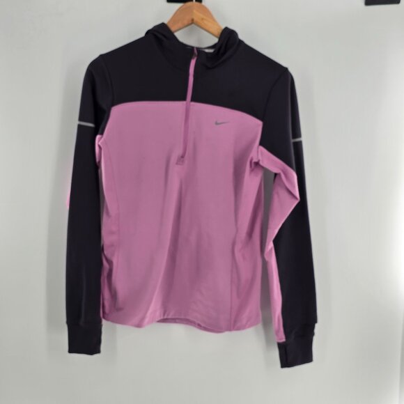 NIKE DRI FIT RUNNING 1/4 ZIPPER JACKET LONG‎ SLEEVES SIZE MEDIUM - Picture 1 of 6